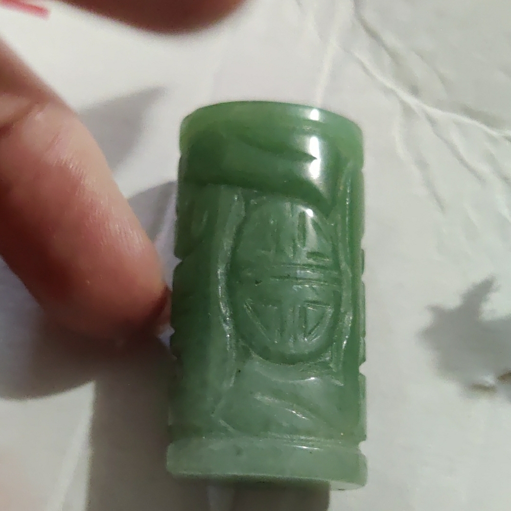Green Jade Carved Stone Pendant